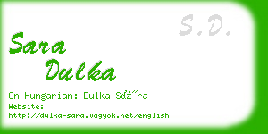 sara dulka business card